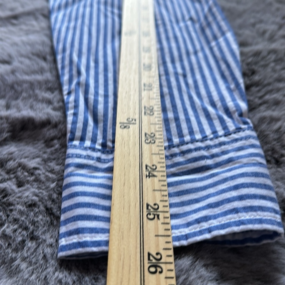 Free Assembly Blue and White striped long sleeve button Size S (unisex style) - Picture 9 of 9